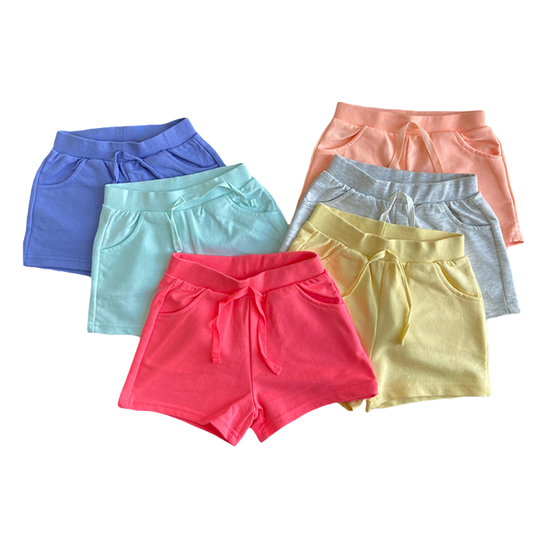 Einfarbige Kinder Baumwolle Kinder Mädchen Shorts
