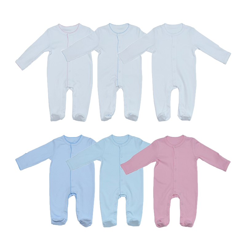 Picot Trim Neugeborene Coming Home Outfits Babys Onesie Romper Set